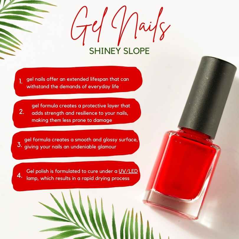 Advantages of gel nails, highlighting their ability to provide long-lasting, glossy perfection, making them a popular choice for those seeking salon-quality results.
