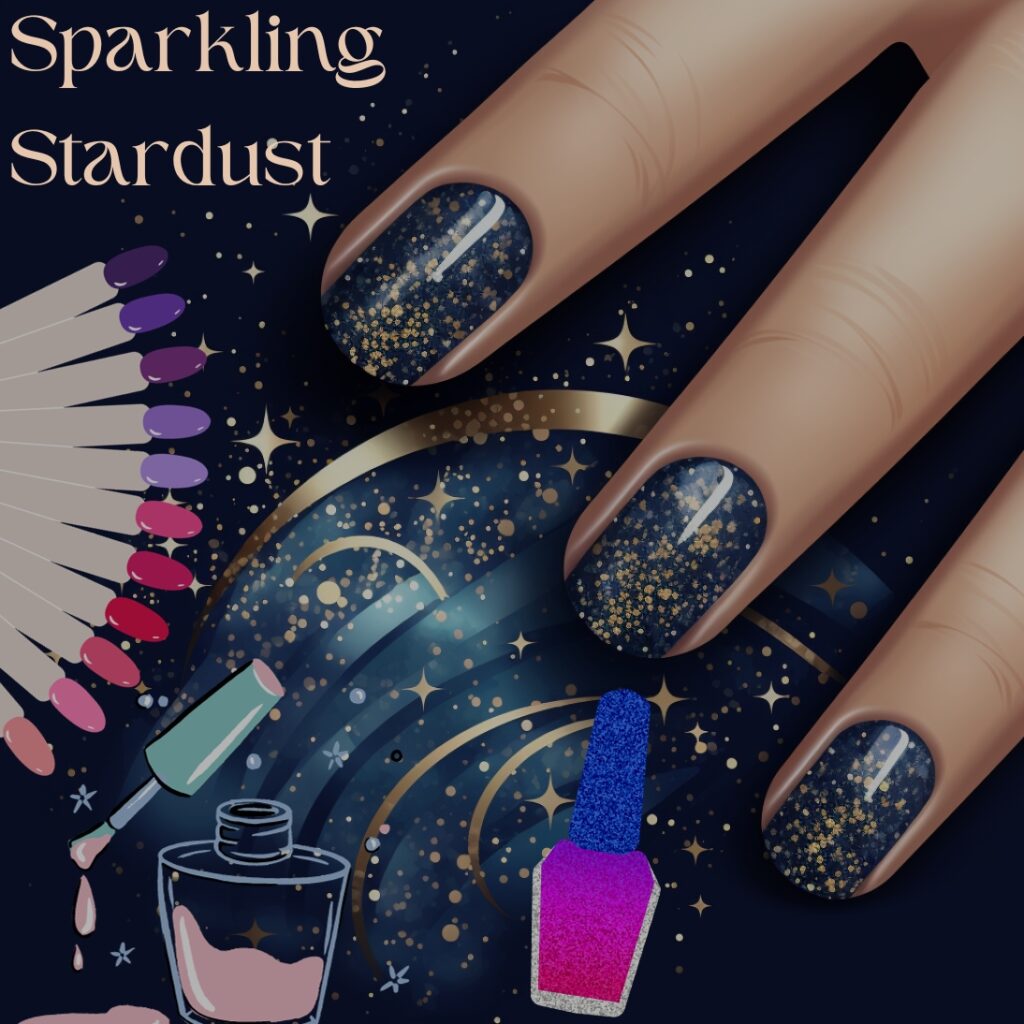 Nail art designs for sparkling stardust